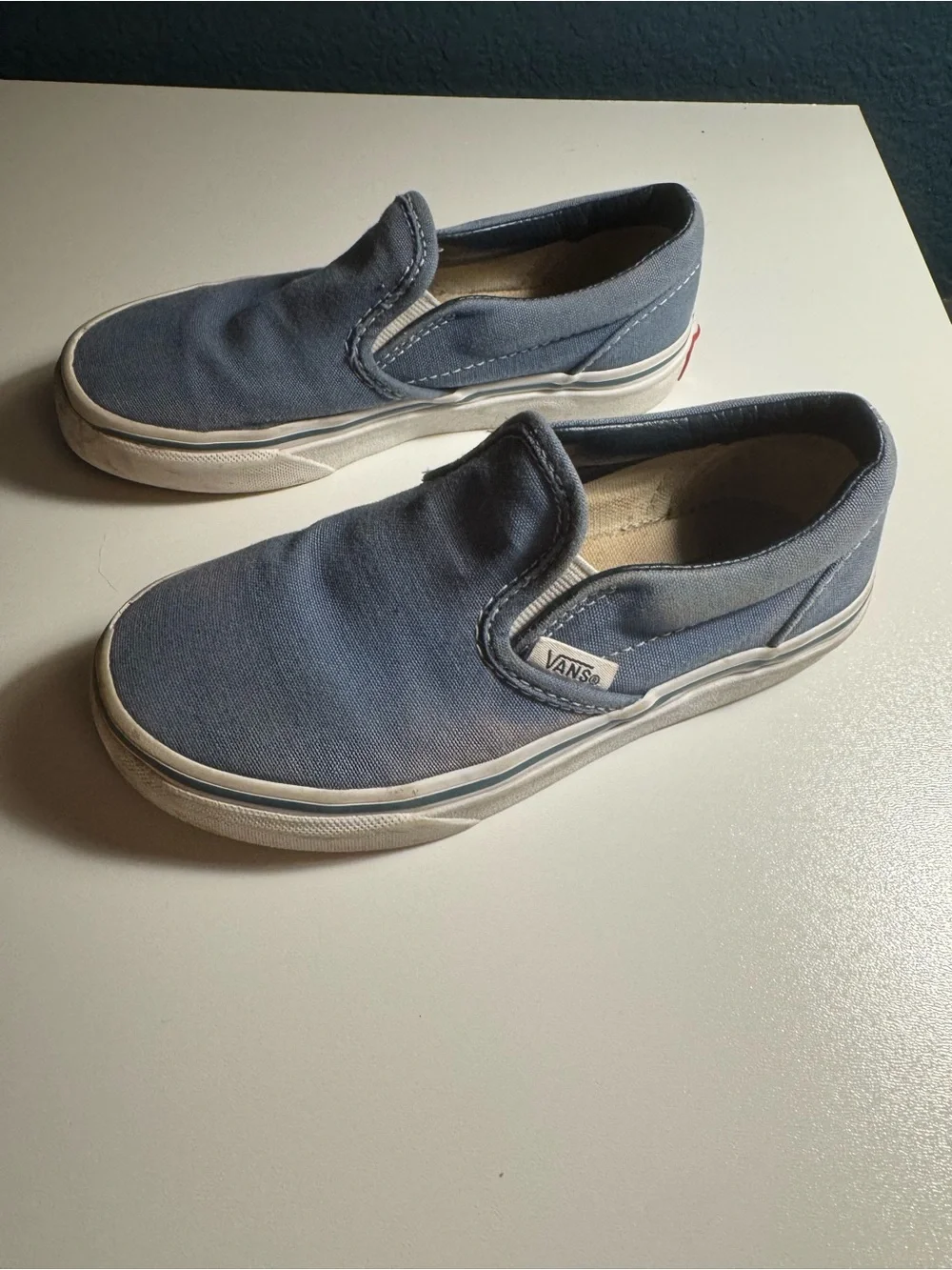 Vans Kids Slip-On Canvas Shoes - Blue - sz13